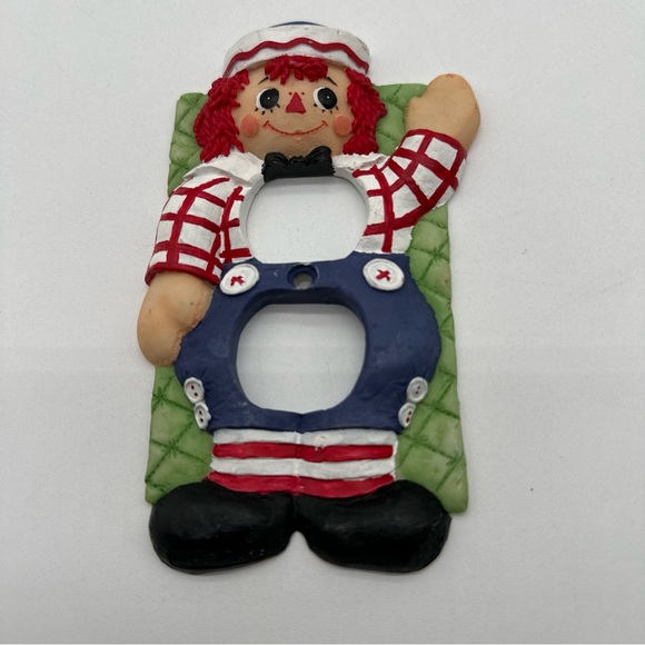 Vintage Resin Painted Raggedy Andy Doll Figure Outlet Cover Plate - Picture 1 of 4